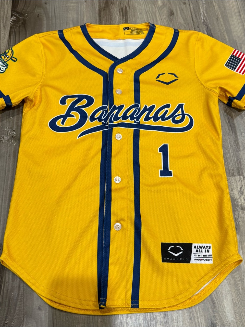 Savannah Bananas EvoShield BBCL Baseball Jersey - Yellow Youth M